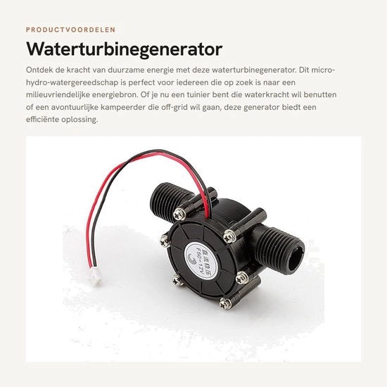 Generatore idroelettrico a micro-hydro - Ideale per sistemi off-grid - Modello - Zavorra in materiale nero - Pompaggio idrico - Sostenibile soluzione energetica