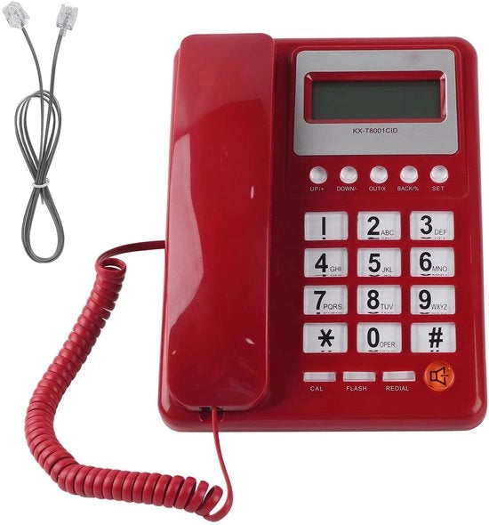 Telefonino per casa - Senza fili - Grande tastiera - Visualizzazione numero - Riproduzione numero - Funzione flash - Ideale per anziani - Modello senza brand