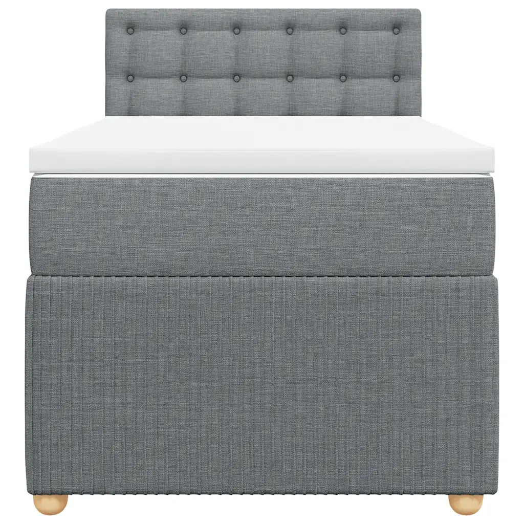Giroletto a Molle con Materasso Grigio Chiaro 80x200 cm Tessuto