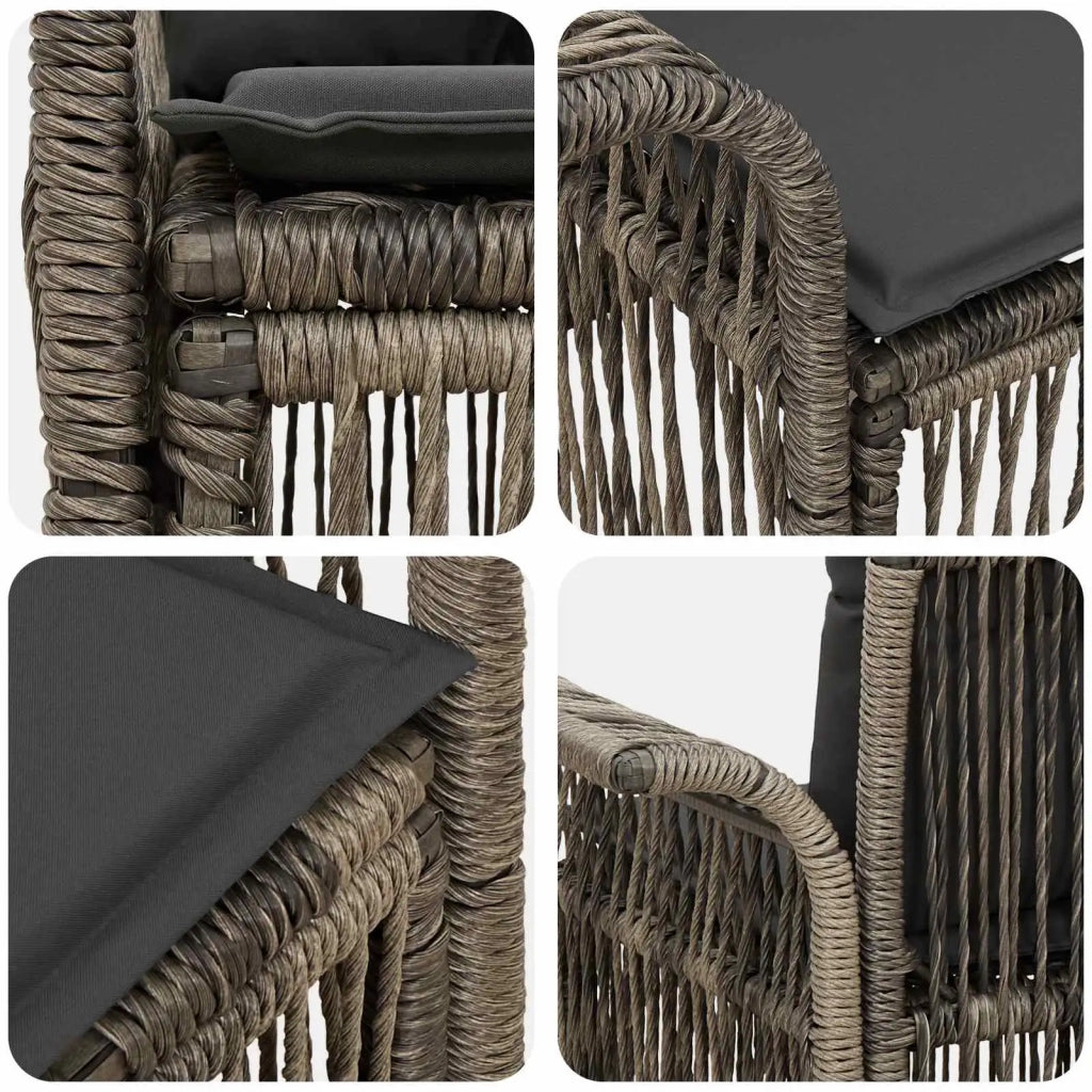 Divano da giardino 2-Numero di posti Grigio polyrattan 42026693