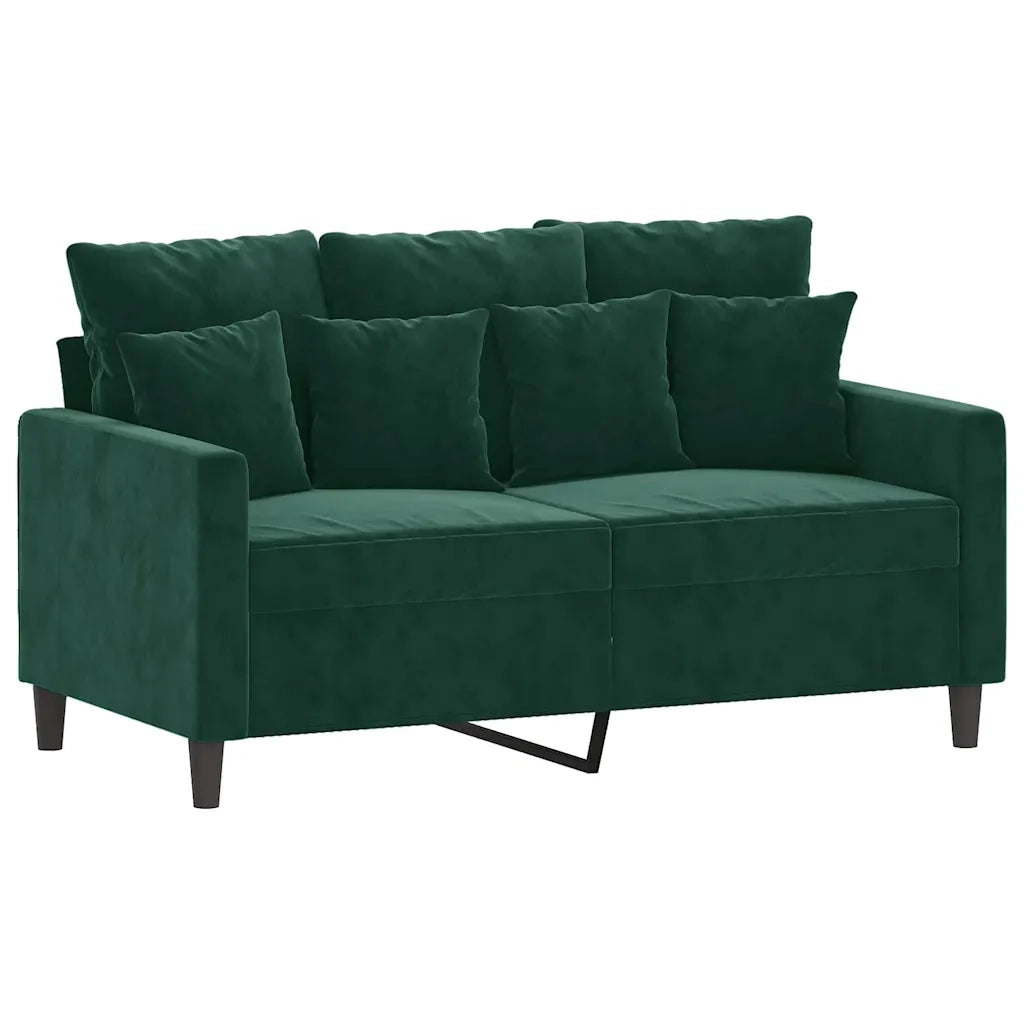 Divano a 2 Posti Verde Scuro 120 cm in Velluto 359295