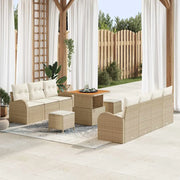 Set Divano da Giardino con cuscino 10 pcs Beige polyrattan 3362356