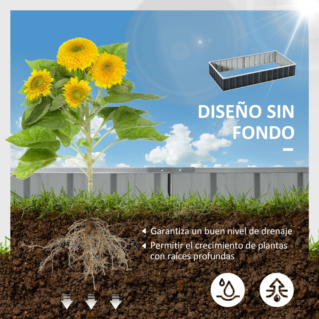 Cassone da Giardino ¨C Minimal ¨C 174x90x30 cm Grigio Acciaio
