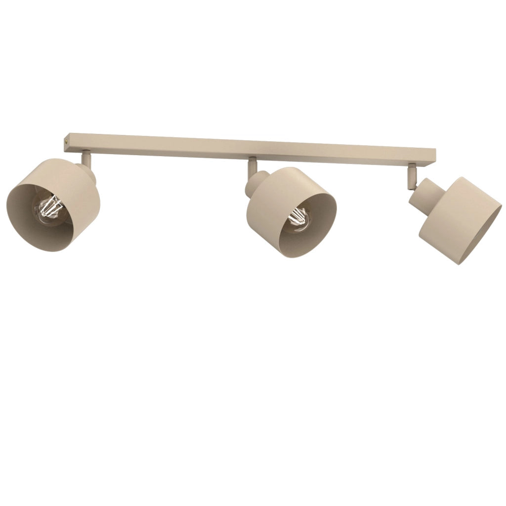 Lampada da soffitto Parkla 3 luci beige metallo E27