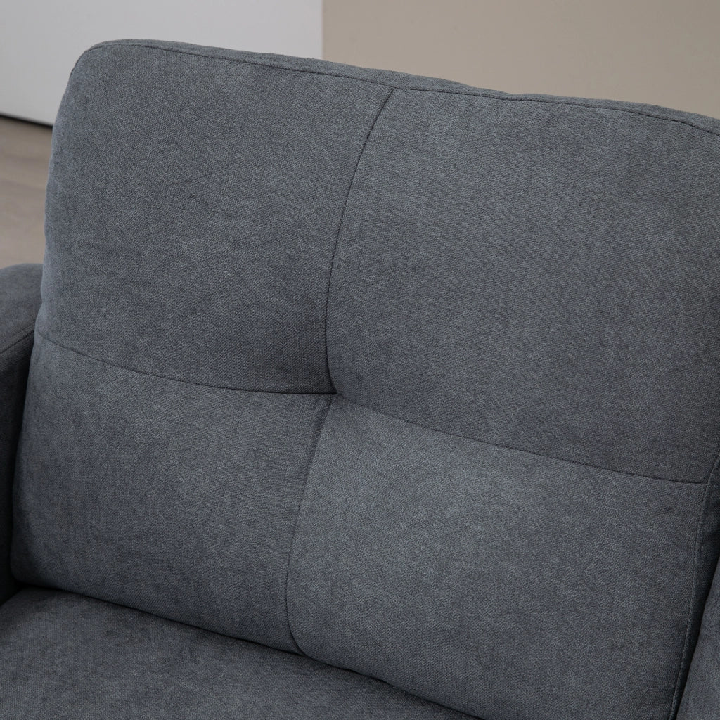 Divano angolare con chaise longue ¨C Minimal ¨C Tessuto grigio scuro 90x
