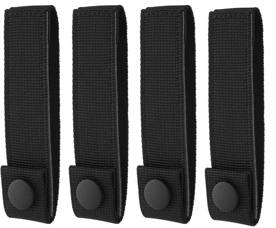 Banda MOLLE da 4 pezzi - cintura robusta in webbing - accessori di fissaggio - polipropilene resistente - peso ridotto 10 g - dimensioni 13 x 2,5 cm - Webbing
