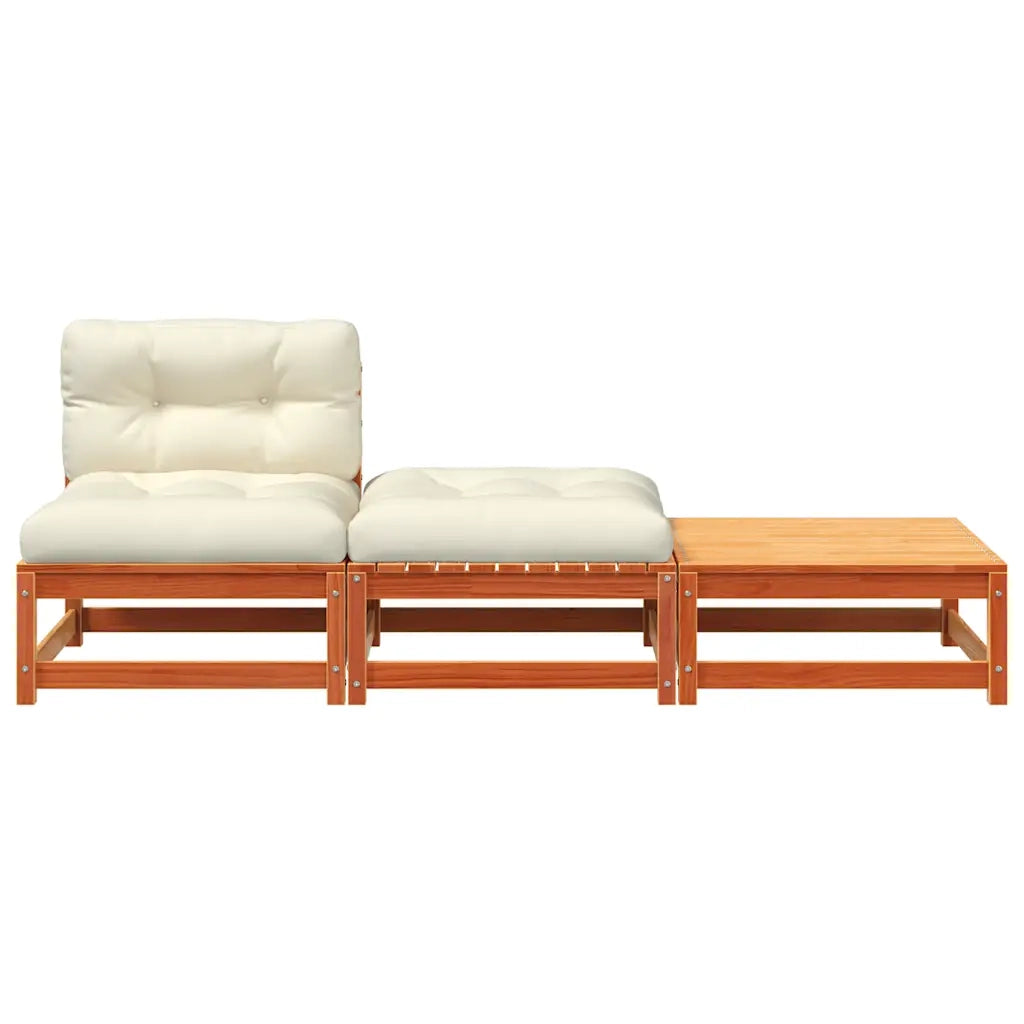 Divano da Giardino Senza Braccioli con Cuscini e Poggiapiedi-Sofa da Giardino-Divano da esterno 615434
