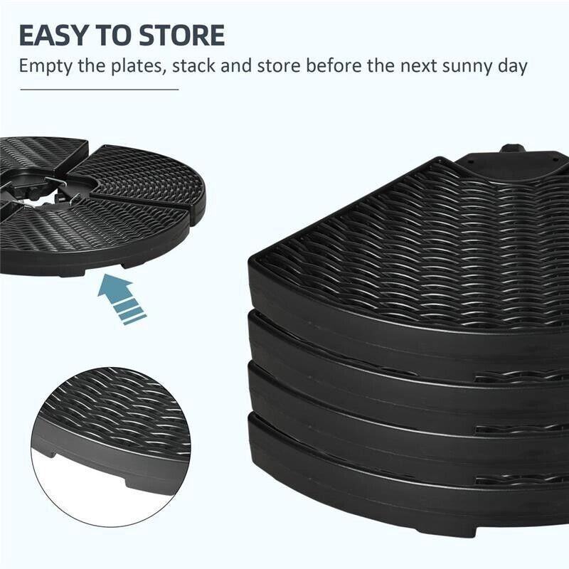 BASE PER OMBRELLONE A BRACCIO IN PLASTICA Ø100X8 CM COLORE NERO