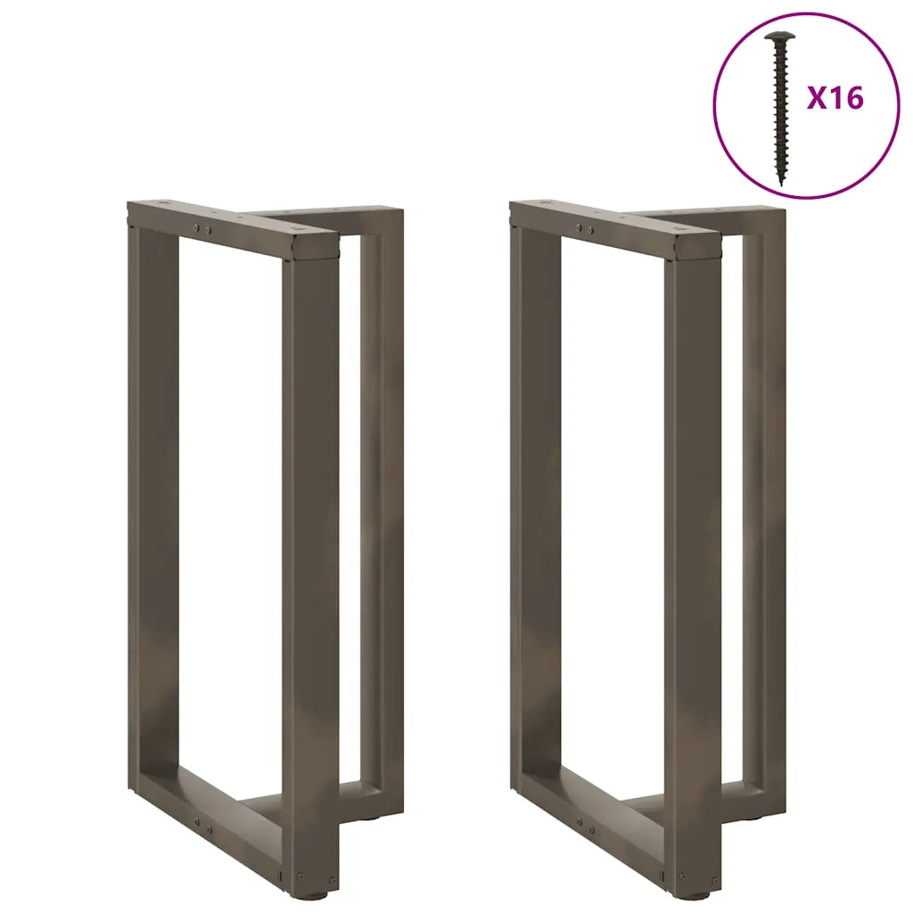 Gambe per tavolo da bar a forma di T 2 pz | Piede del tavolo nere 60x35x(100-101) cm in acciaio