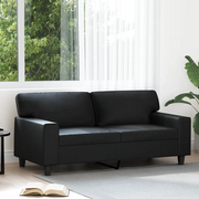 Divano a 2 Posti-Sofa 2 Posti Nero 140 cm in Similpelle 253837