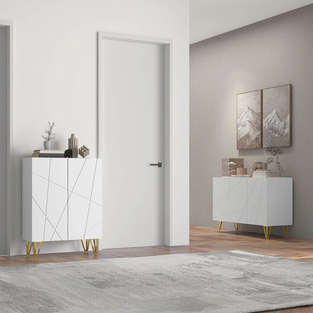 Consolle con ante e ripiani ¨C Minimal ¨C Bianco 120x40x75 cm