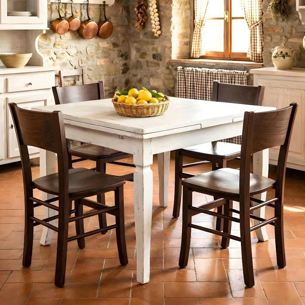Sedie sala da pranzo Lucy set da 2 in legno noce scuro con seduta in massello