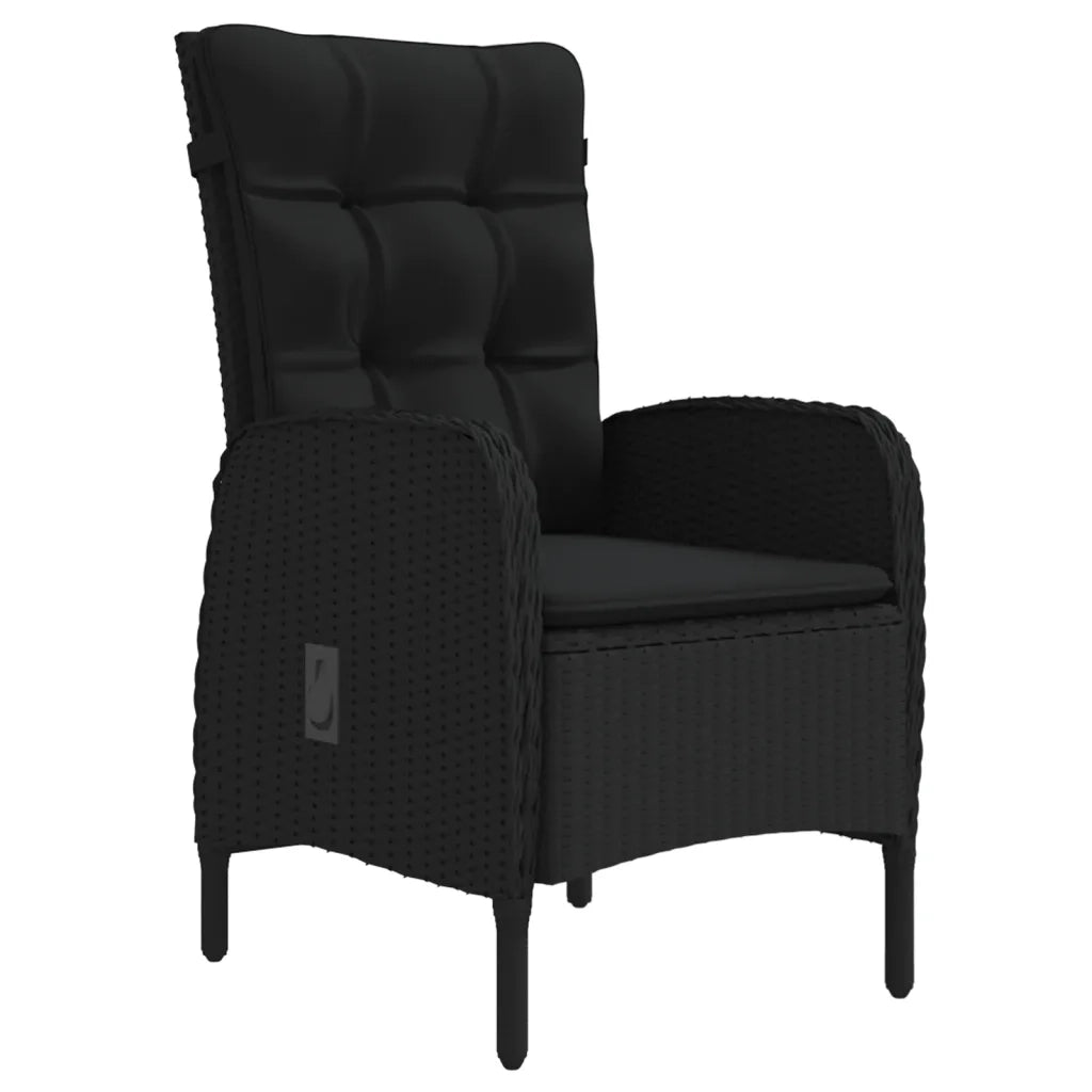 Set da Pranzo da Giardino 7 pz con Cuscini Nero 3099368