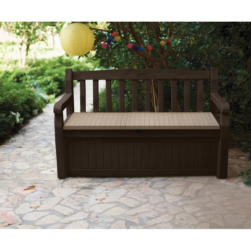 Panchina Contenitore da Esterno Eden Bench 265L con Seduta - Marrone - Keter