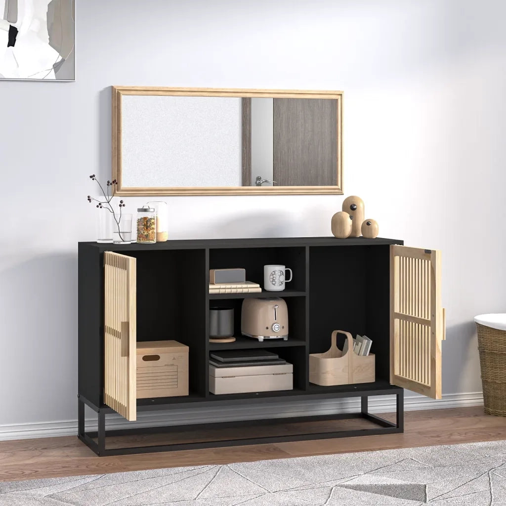 Credenza Nera 105x30x65 cm in Legno Multistrato 352119