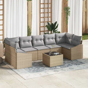 Set di divani Beige e Grigio Chiaro 55 x 55 x 37 cm polyrattan