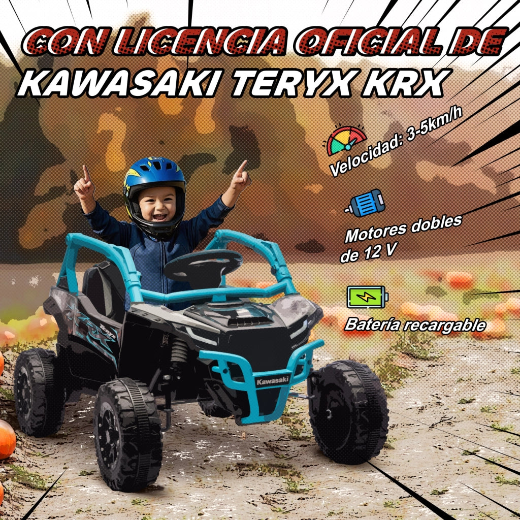 Veicolo Elettrico per Bambini Kawasaki Teryx KRX 1000 ¨C zephmum ¨C 12V Blu
