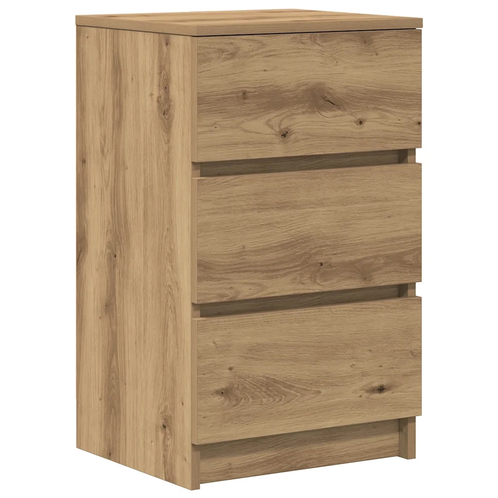 Comodini con 3 Cassetti 2 pz Rovere Artigianale 39x35x65 cm 861354