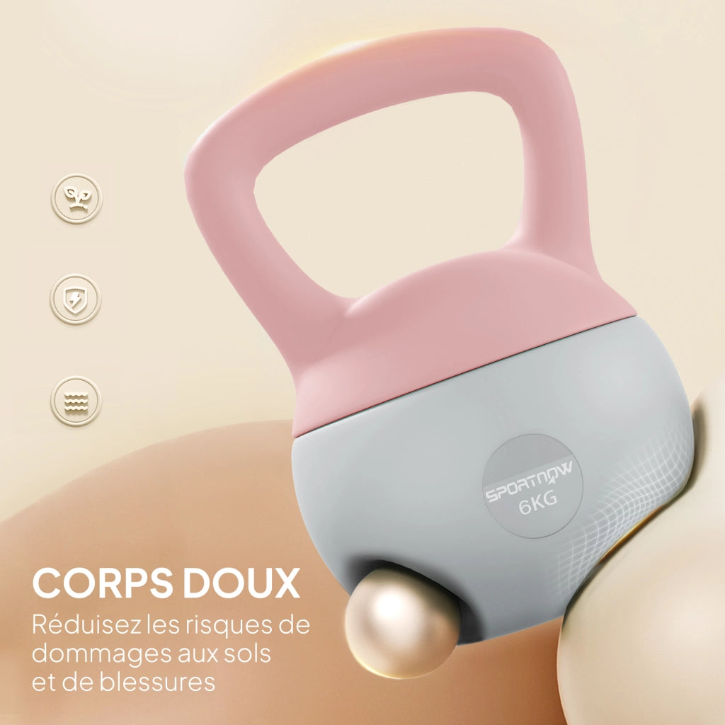Kettlebell 6 kg ¨C Minimal ¨C 19x19x28 cm Rosa