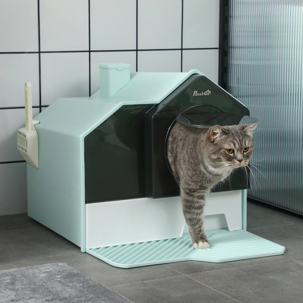 Casetta igienica per gatti ¨C zephmum ¨C verde e bianco