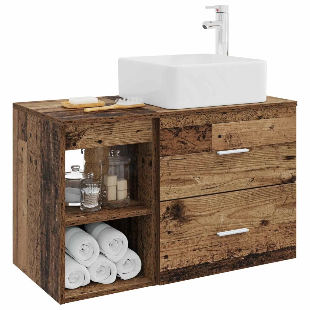 Set di mobili per il bagno 2 pz Legno antico 3403902