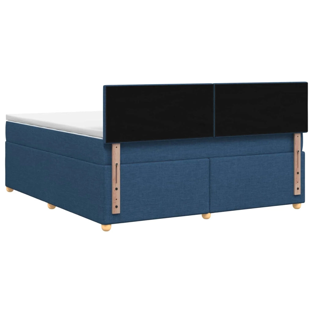 Letto box spring con materasso Blu 140 x 190 cm Tessuto 3450957