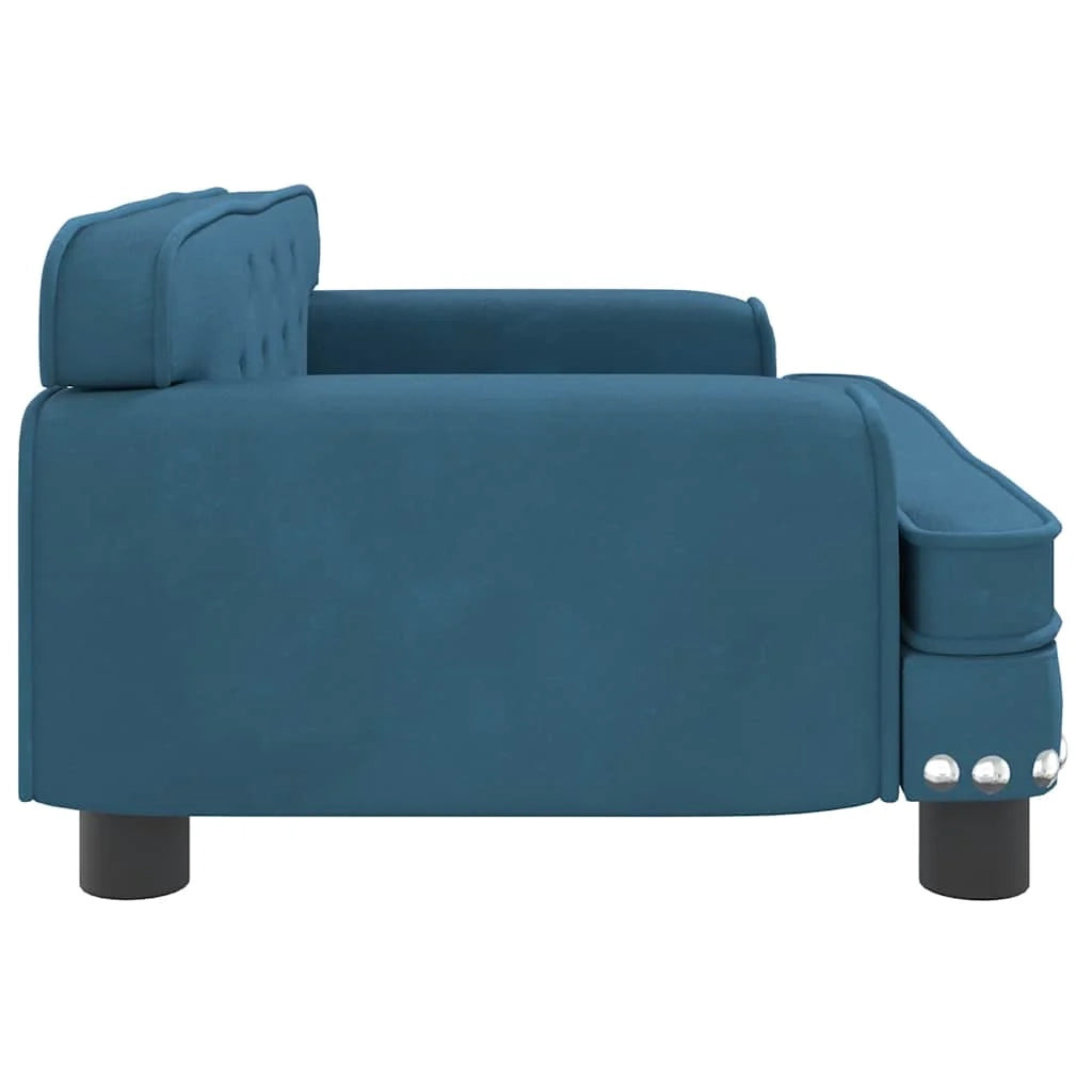 Cuccia per cani con cesto divano confortevole 70 x 45 x 30 cm velluto blu 02_0042857