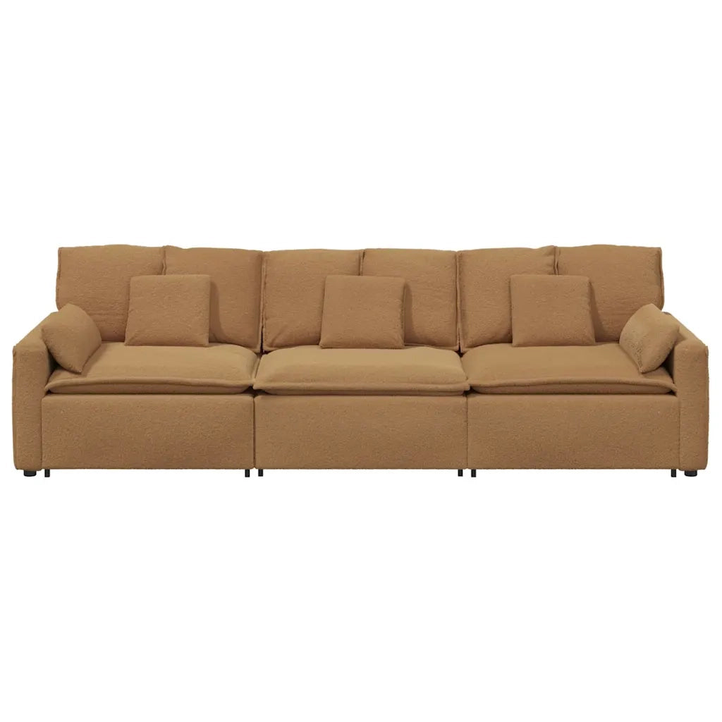 Divano Modulare con Cuscini Beige 3321116