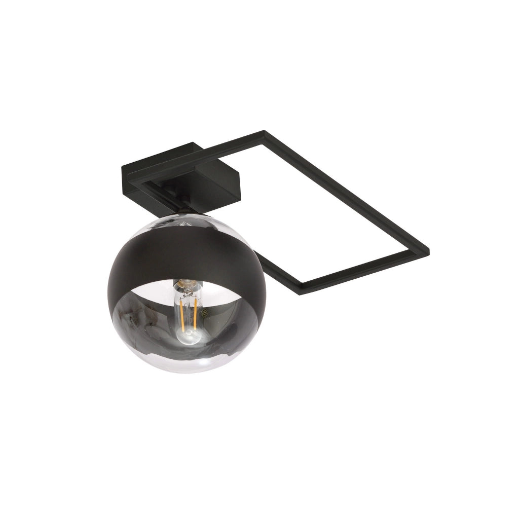Plafoniera Emibig Imago 1 luce E14 nera trasparente
