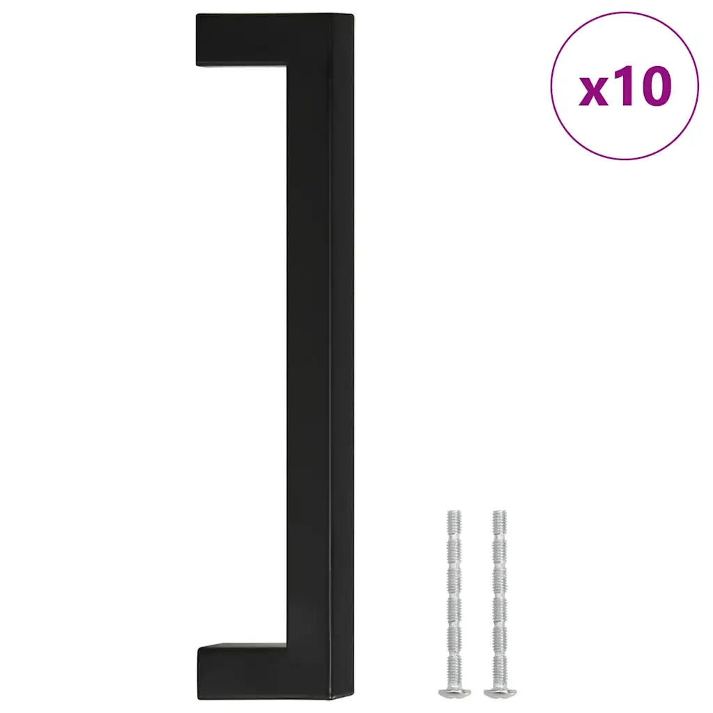 Maniglie per Mobili 10pz Nere 160mm in Acciaio Inox 155399