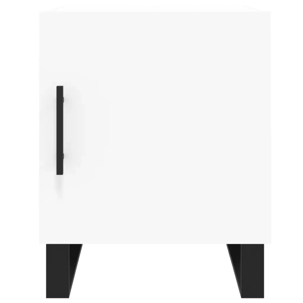 Set di 2 Comodini | Armadio da Notte | Mobiletto da notte Bianchi 40x40x50 cm in Legno Multistrato