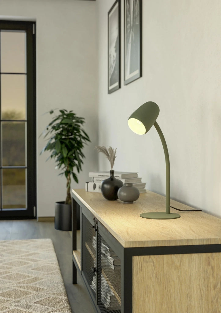 Lampada Scrivania Moderna Carlo Acciaio Verde 1 Luce E14 Ip20