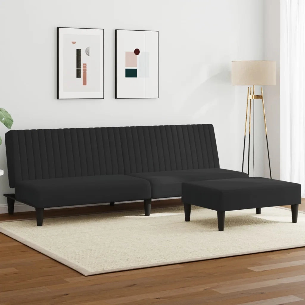 Set di Divani 2 pz Nero in Velluto