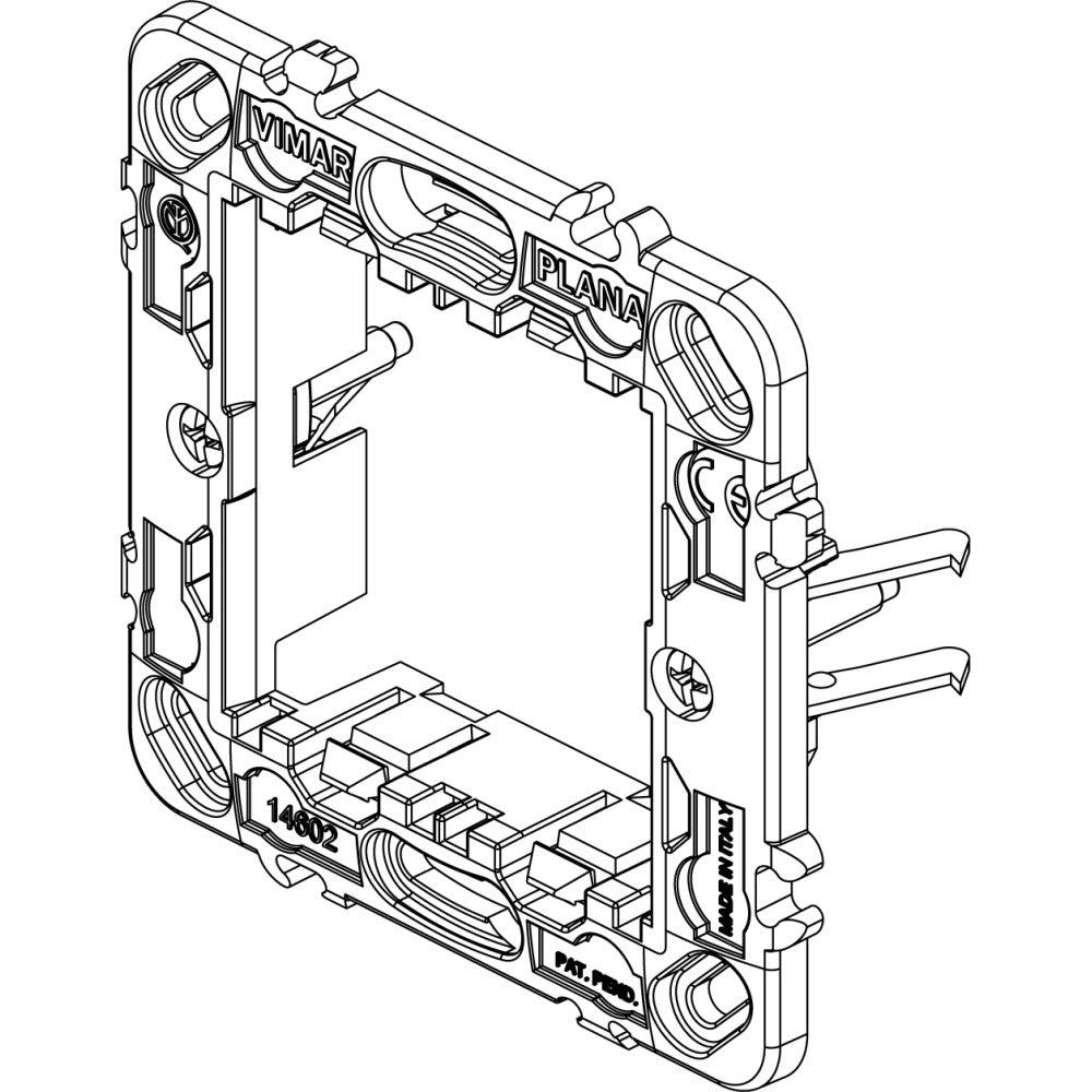 Vimar supporto 2 moduli con griffe per scatole da incasso ø 60 mm componibile con interasse 71 mm