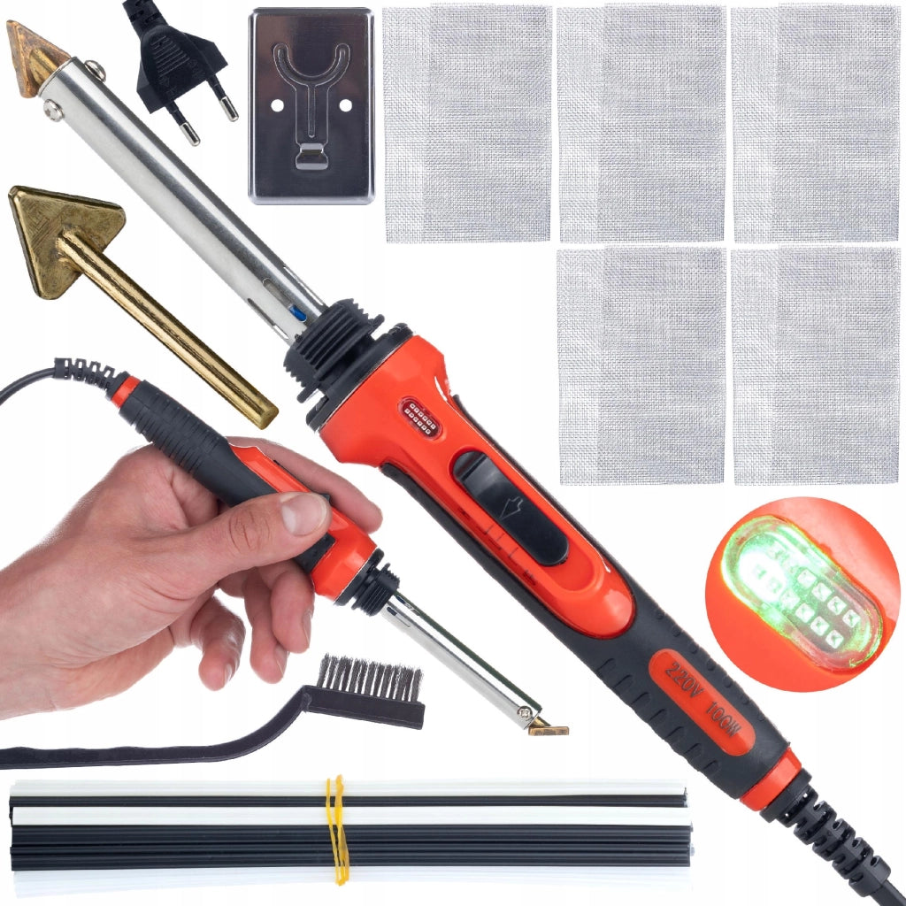 Saldatore per Plastica Rosfix Red Odysseya 100W – Set Completo con Graffettatrice, 200 Graffette, 800 Graffette