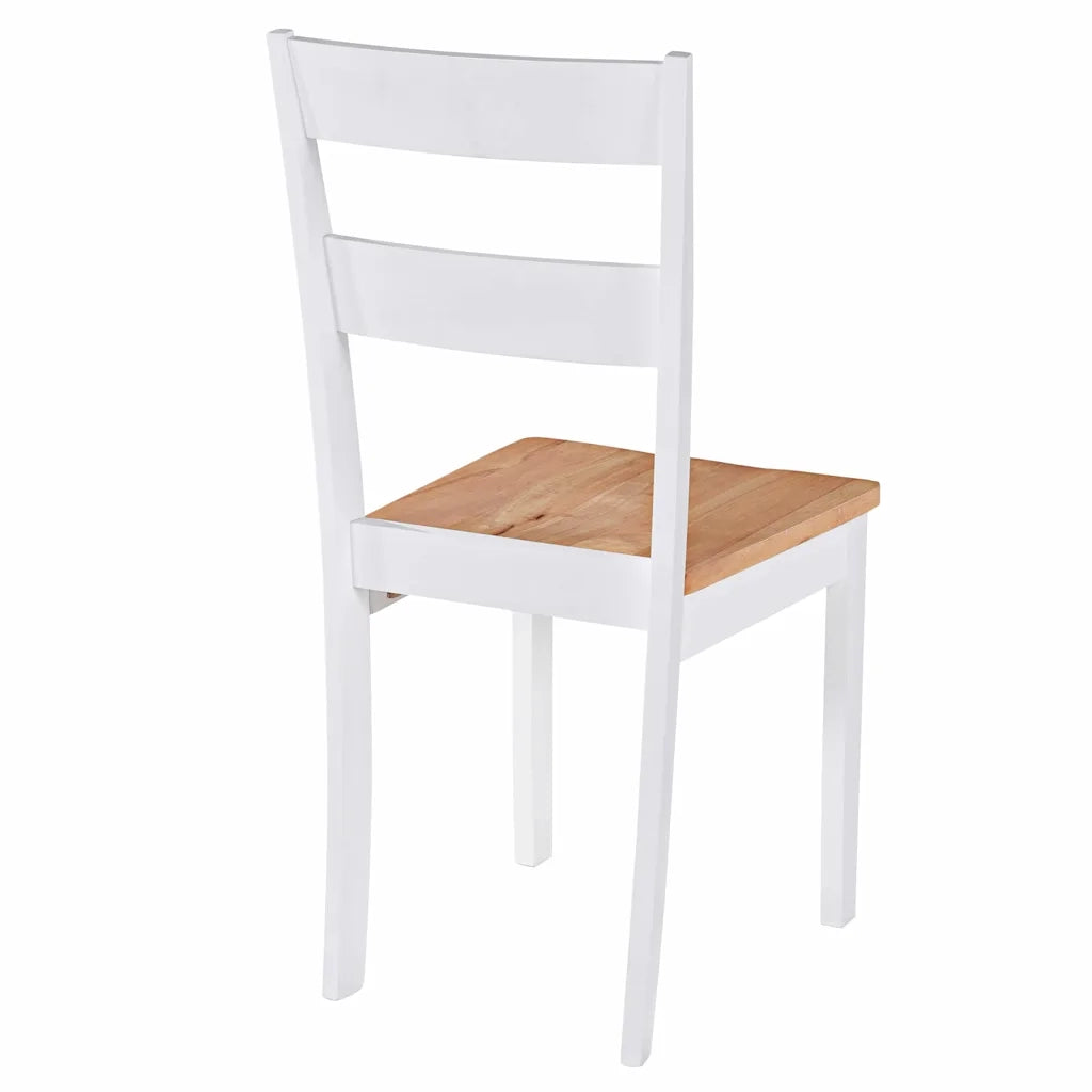 Sedie da Pranzo 2 pz Bianche in Legno Massello di Hevea 245368