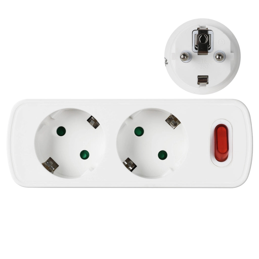 Adattatore Presa Elettrica 2 Prese ¨C Minimal ¨C Bianco