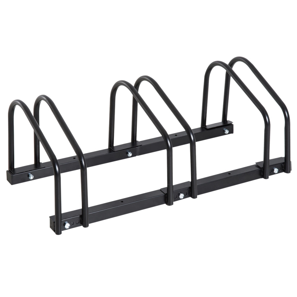Supporto Biciclette per Parete o Suolo 3 Posti ¨C Minimal ¨C 76x33x27 cm Nero