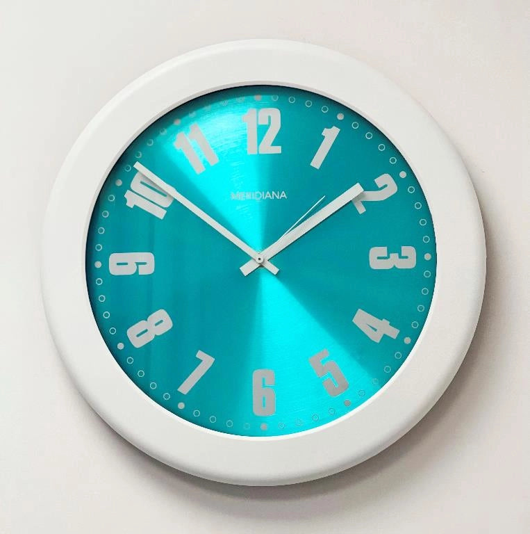 Orologio da Parete in Abs Milleluci Bianco e Celeste 39 cm