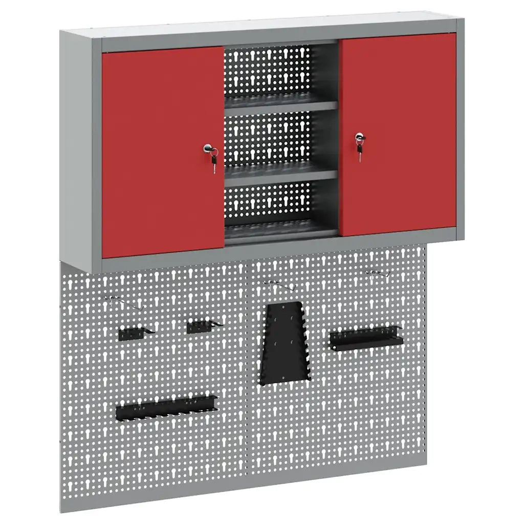 Set di armadi per attrezzi con lo scaffale 3 pcs Rosso 3321405