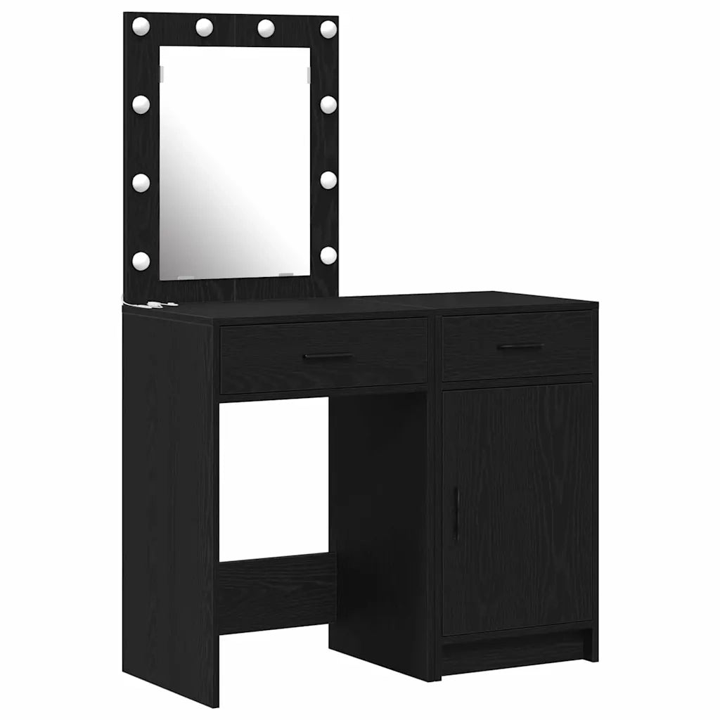 Tavolo da Trucco 2 pcs Nero 50 x 41 x 135 cm Legno multistrato 3334237