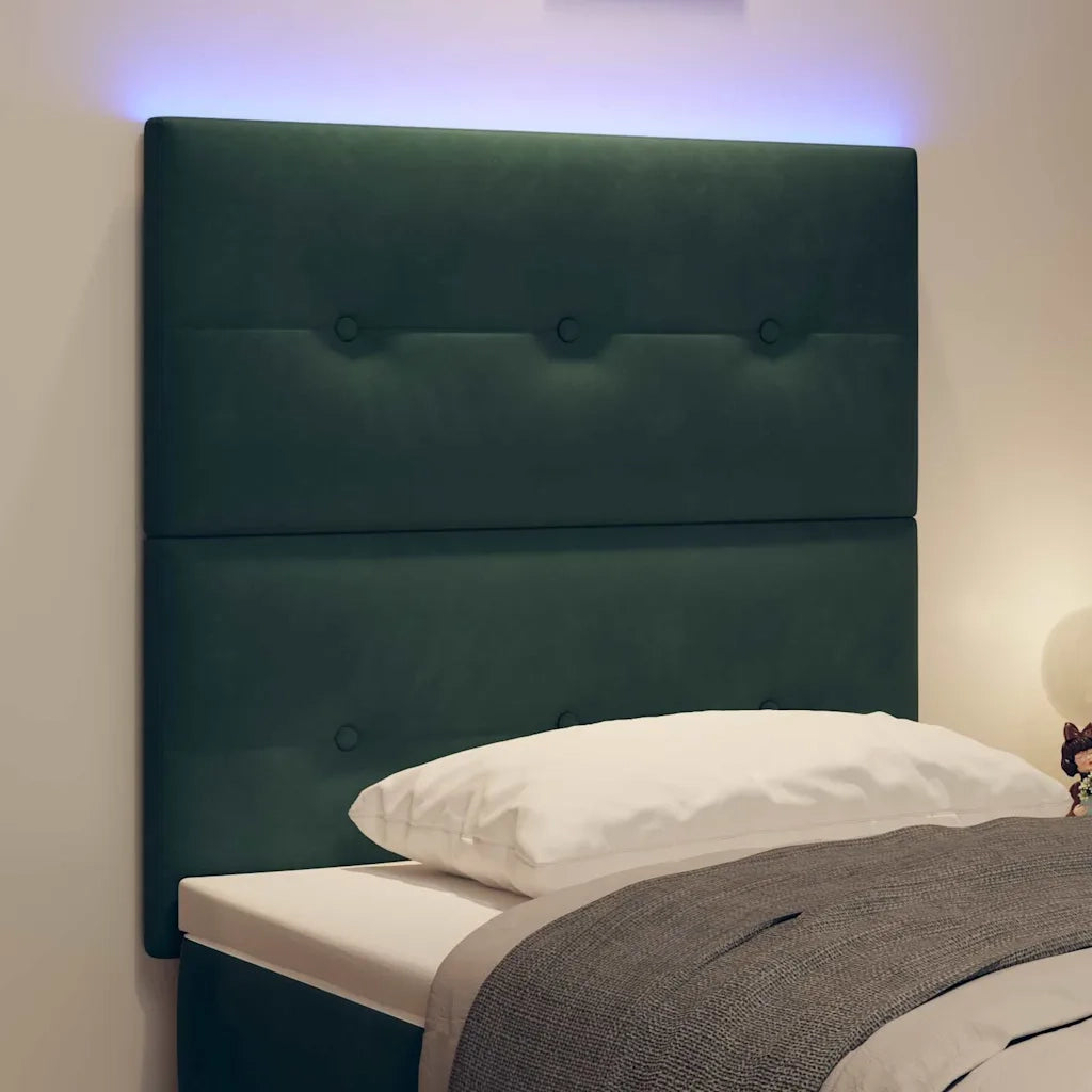 Testiera LED con strisce LED Verde 90 cm Velluto 3338407