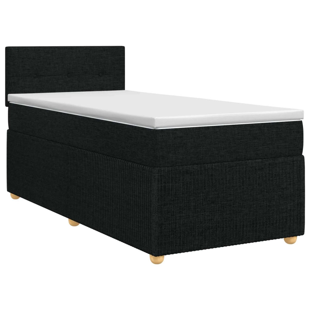 Letto box spring con materasso Nero 100 x 200 cm Tessuto 3451400