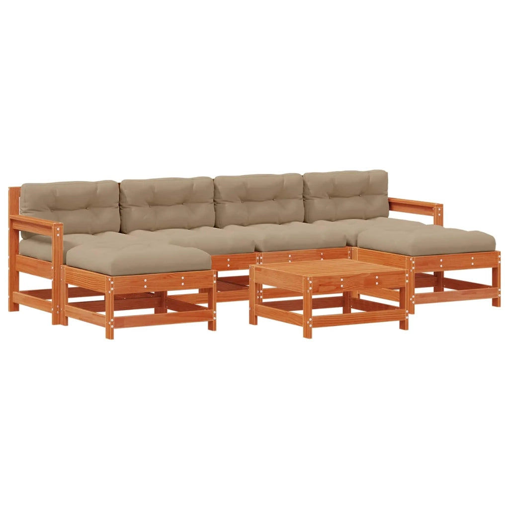 Set Lounge da Giardino 7 pcs Pino Marrone Cerato 3418108