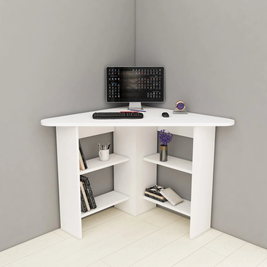 Mamette, Scrivania Angolare, 80x80x74h cm Bianco