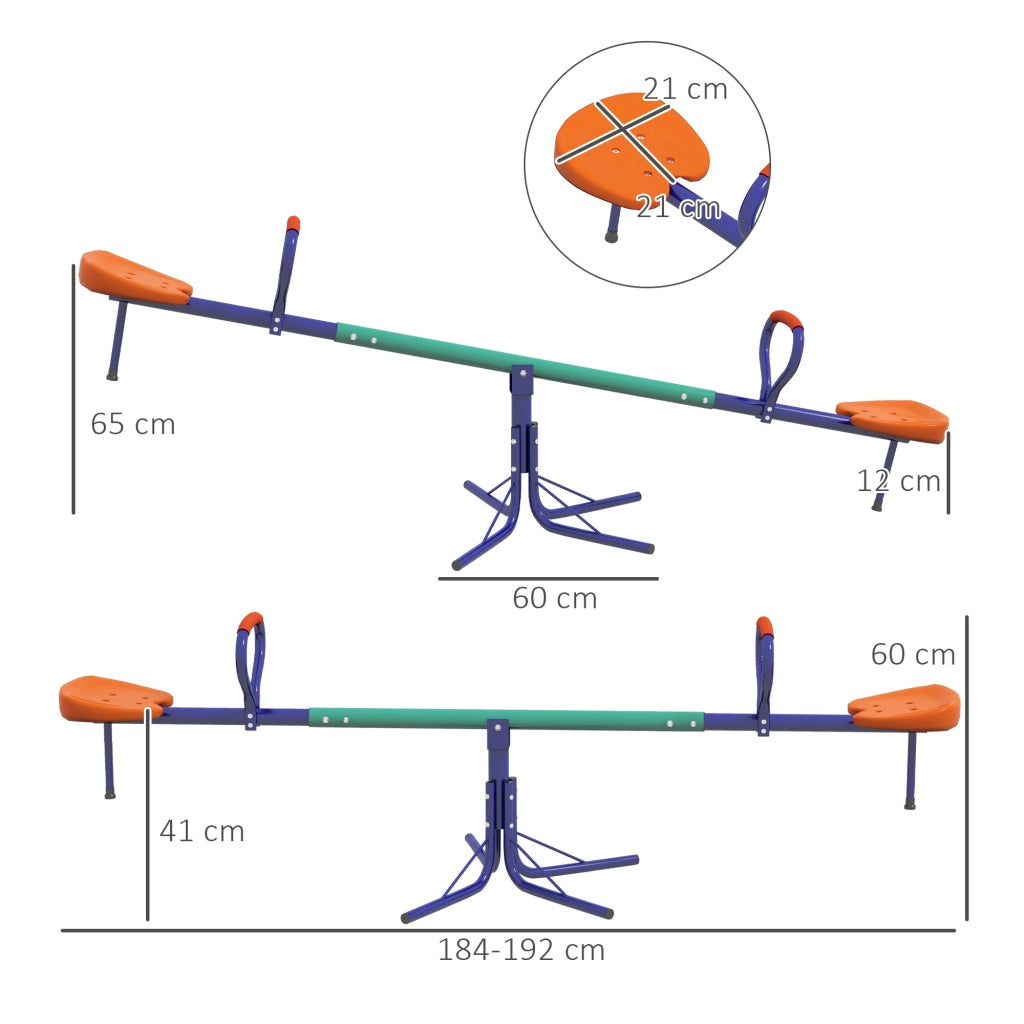 Dondolo per Bambini Regolabile con Base in Acciaio ¨C Minimal ¨C Multicolore