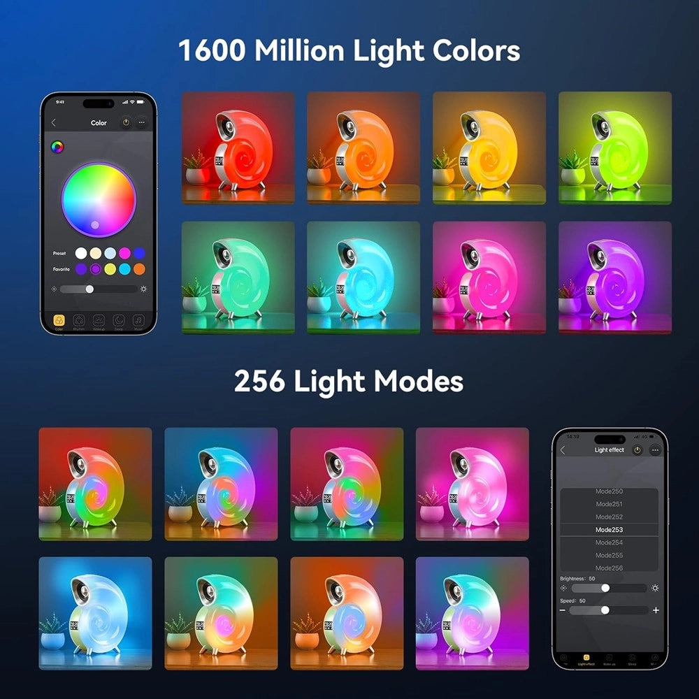 Trade Shop - Lampada Da Tavolo Intelligente Sveglia Luce Led Bluetooth Musica Per Adulti Bambini -