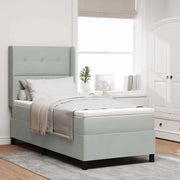 Letto a molle con materasso Grigio chiaro 90 x 200 cm Velluto