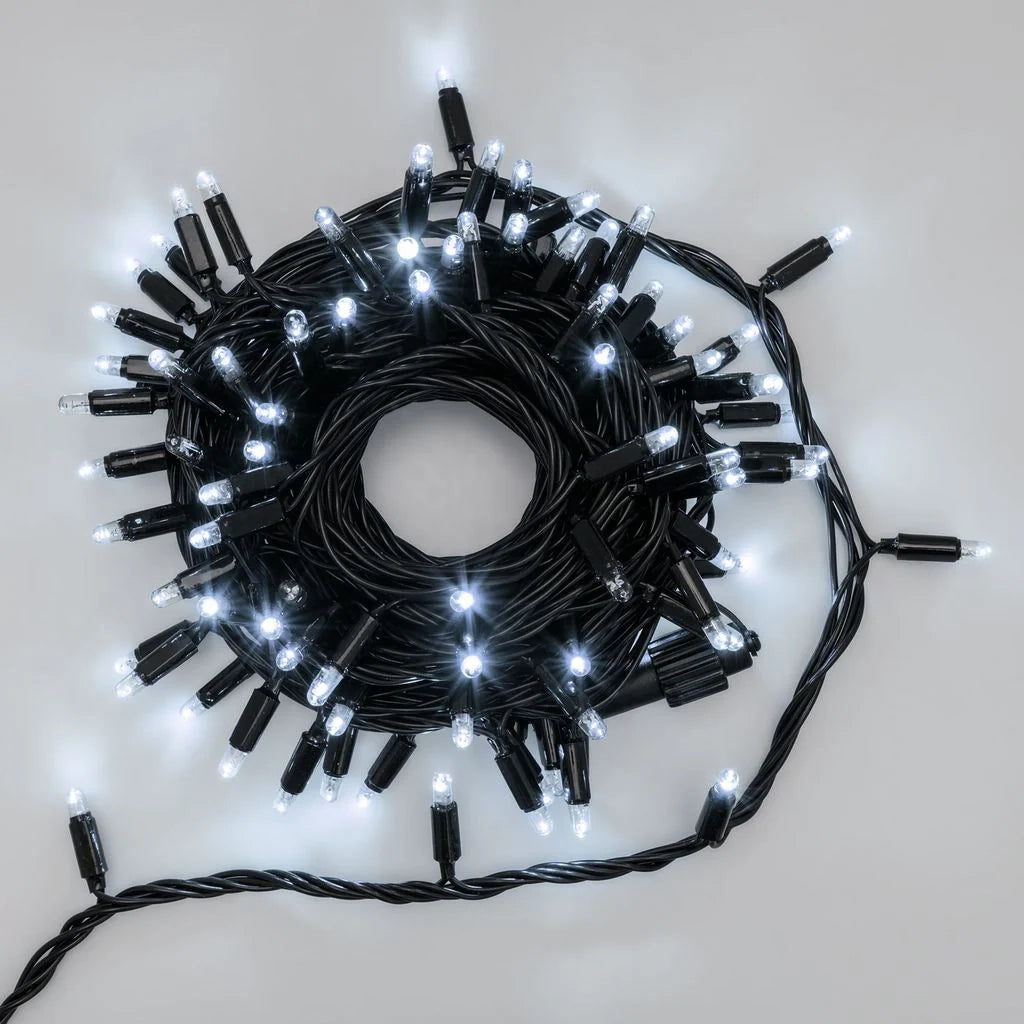 Catena 10 m da 96 maxiled con cavo nero prolungabile - LUCE CALDA e FREDDA - bianco - 10 METRI