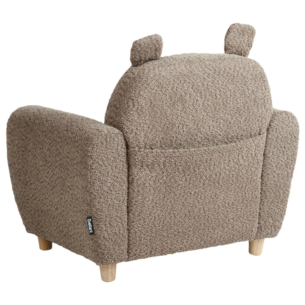 Sedia Marrone Boucle con braccioli per bambini Design moderno